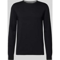 s.Oliver RED LABEL Strickpullover mit Label-Stitching in Black, Größe M von s.Oliver RED LABEL