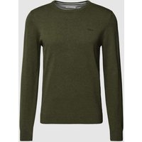 s.Oliver RED LABEL Strickpullover mit Label-Stitching in Khaki, Größe M von s.Oliver RED LABEL