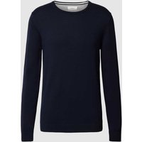 s.Oliver RED LABEL Strickpullover mit Label-Stitching in Marine, Größe S von s.Oliver RED LABEL