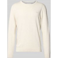s.Oliver RED LABEL Strickpullover mit Label-Stitching in Offwhite, Größe S von s.Oliver RED LABEL