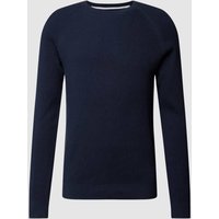 s.Oliver RED LABEL Strickpullover mit gerippten Abschlüssen in Marine, Größe XXL von s.Oliver RED LABEL