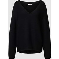 s.Oliver RED LABEL Strickpullover mit tiefem V-Ausschnitt in Black, Größe 38 von s.Oliver RED LABEL