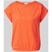s.Oliver RED LABEL T-Shirt in unifarbenem Design in Koralle, Größe 38 von s.Oliver RED LABEL