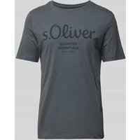 s.Oliver RED LABEL T-Shirt mit Label-Print in Anthrazit, Größe L von s.Oliver RED LABEL