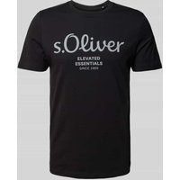 s.Oliver RED LABEL T-Shirt mit Label-Print in Black, Größe S von s.Oliver RED LABEL