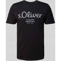 s.Oliver RED LABEL T-Shirt mit Label-Print in Black, Größe XL von s.Oliver RED LABEL