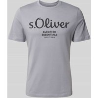 s.Oliver RED LABEL T-Shirt mit Label-Print in Graphit, Größe XL von s.Oliver RED LABEL