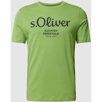 s.Oliver RED LABEL T-Shirt mit Label-Print in Grass, Größe S von s.Oliver RED LABEL