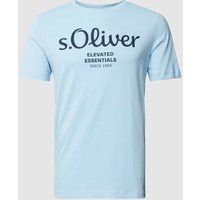 s.Oliver RED LABEL T-Shirt mit Label-Print in Hellblau, Größe L von s.Oliver RED LABEL