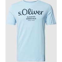 s.Oliver RED LABEL T-Shirt mit Label-Print in Hellblau, Größe M von s.Oliver RED LABEL