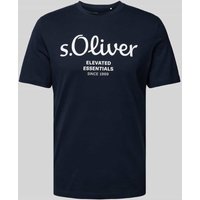 s.Oliver RED LABEL T-Shirt mit Label-Print in Marine, Größe L von s.Oliver RED LABEL