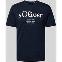 s.Oliver RED LABEL T-Shirt mit Label-Print in Marine, Größe M von s.Oliver RED LABEL