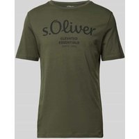 s.Oliver RED LABEL T-Shirt mit Label-Print in Oliv, Größe XL von s.Oliver RED LABEL