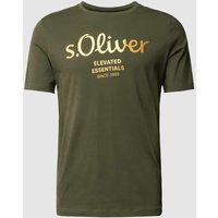 s.Oliver RED LABEL T-Shirt mit Label-Print in Oliv, Größe XXXL von s.Oliver RED LABEL
