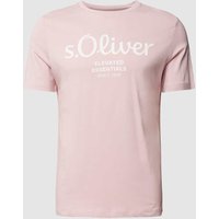 s.Oliver RED LABEL T-Shirt mit Label-Print in Rosa, Größe S von s.Oliver RED LABEL