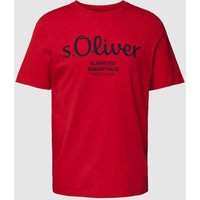 s.Oliver RED LABEL T-Shirt mit Label-Print in Rot, Größe L von s.Oliver RED LABEL