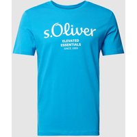 s.Oliver RED LABEL T-Shirt mit Label-Print in Tuerkis, Größe M von s.Oliver RED LABEL