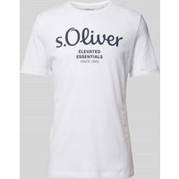 s.Oliver RED LABEL T-Shirt mit Label-Print in Weiss, Größe L von s.Oliver RED LABEL