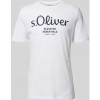 s.Oliver RED LABEL T-Shirt mit Label-Print in Weiss, Größe M von s.Oliver RED LABEL