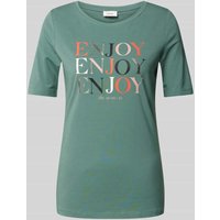 s.Oliver RED LABEL T-Shirt mit Label-Prints Modell 'ENJOY' in Bottle, Größe 40 von s.Oliver RED LABEL