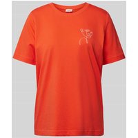 s.Oliver RED LABEL T-Shirt mit Motiv-Print in Koralle, Größe 38 von s.Oliver RED LABEL