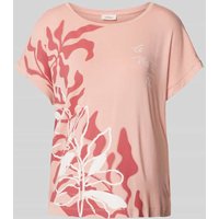 s.Oliver RED LABEL T-Shirt mit Motiv-Print in Rosa, Größe 38 von s.Oliver RED LABEL