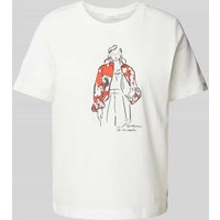 s.Oliver RED LABEL T-Shirt mit Motiv-Print in Weiss, Größe 40 von s.Oliver RED LABEL