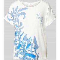 s.Oliver RED LABEL T-Shirt mit Motiv-Print in Weiss, Größe 44 von s.Oliver RED LABEL