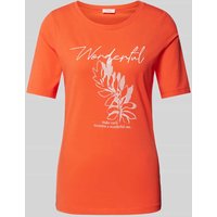 s.Oliver RED LABEL T-Shirt mit Rundhalsausschnitt Modell 'Wechsel' in Koralle, Größe 36 von s.Oliver RED LABEL