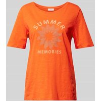 s.Oliver RED LABEL T-Shirt mit Statement-Print in Orange, Größe 34 von s.Oliver RED LABEL