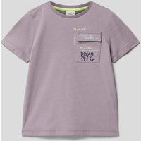 s.Oliver RED LABEL T-Shirt mit Statement-Print in Purple, Größe 92 von s.Oliver RED LABEL