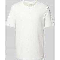 s.Oliver RED LABEL T-Shirt mit Strukturmuster in Offwhite, Größe L von s.Oliver RED LABEL