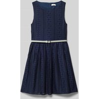 s.Oliver RED LABEL Tailliertes Cocktailkleid mit Struktur-Muster in Marine, Größe 170 von s.Oliver RED LABEL