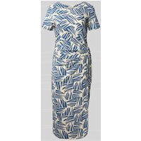 s.Oliver RED LABEL Tailliertes Jersey-Kleid aus Baumwoll-Mix in Ocean, Größe 44 von s.Oliver RED LABEL