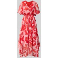 s.Oliver RED LABEL Tailliertes Maxikleid mit Allover-Muster in Rot, Größe 42 von s.Oliver RED LABEL