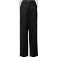 s.Oliver RED LABEL Wide Leg Leinenhose mit fixierten Bügelfalten in Black, Größe 34 von s.Oliver RED LABEL