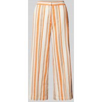 s.Oliver RED LABEL Wide Leg Stoffhose mit Streifenmuster in Orange, Größe 34 von s.Oliver RED LABEL