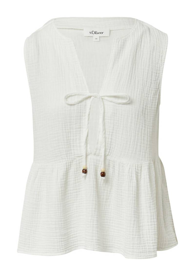 s.Oliver Red Label - Ärmellose Bluse im Relaxed Fit weiß - Gr. - 38 von s.Oliver Red Label
