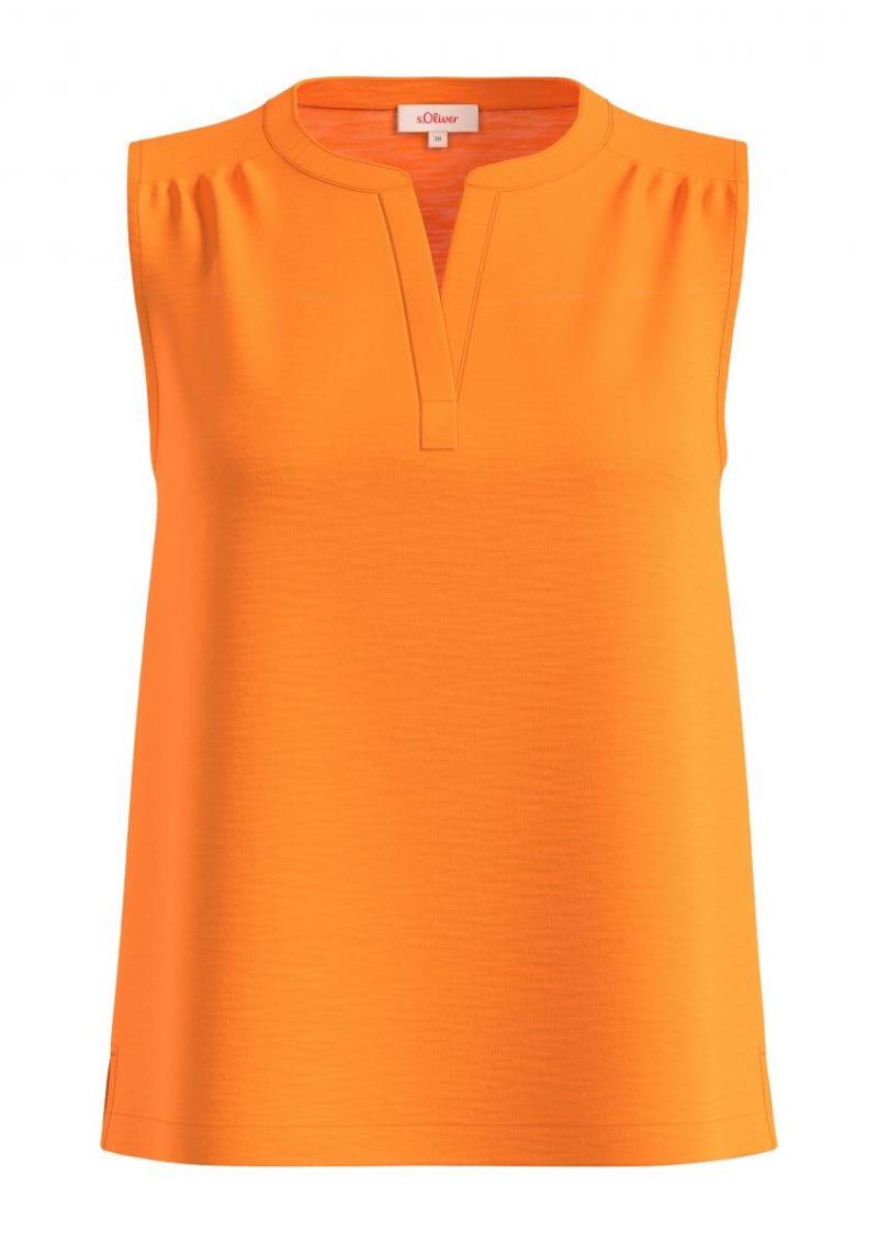 s.Oliver Red Label - Ärmelloses Shirt mit Tunika-Ausschnitt orange - Gr. - 46 von s.Oliver Red Label