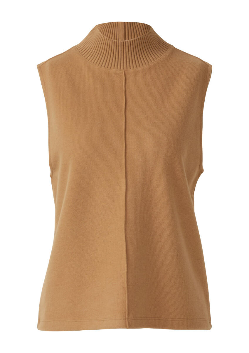 s.Oliver Red Label - Ärmelloses Sweatshirt mit geripptem Stehkragen braun - Gr. - 46 von s.Oliver Red Label
