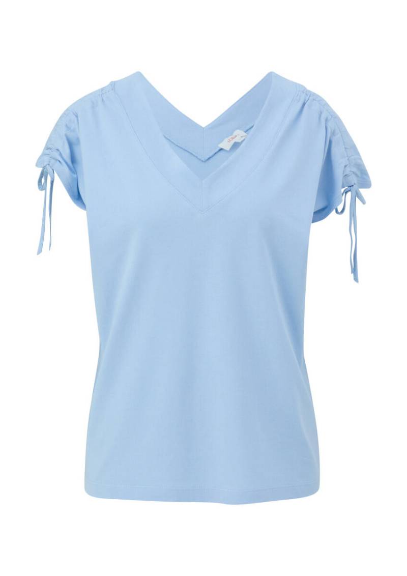 s.Oliver Red Label - Ärmelloses T-Shirt mit Bindedetails blau - Gr. - 36 von s.Oliver Red Label