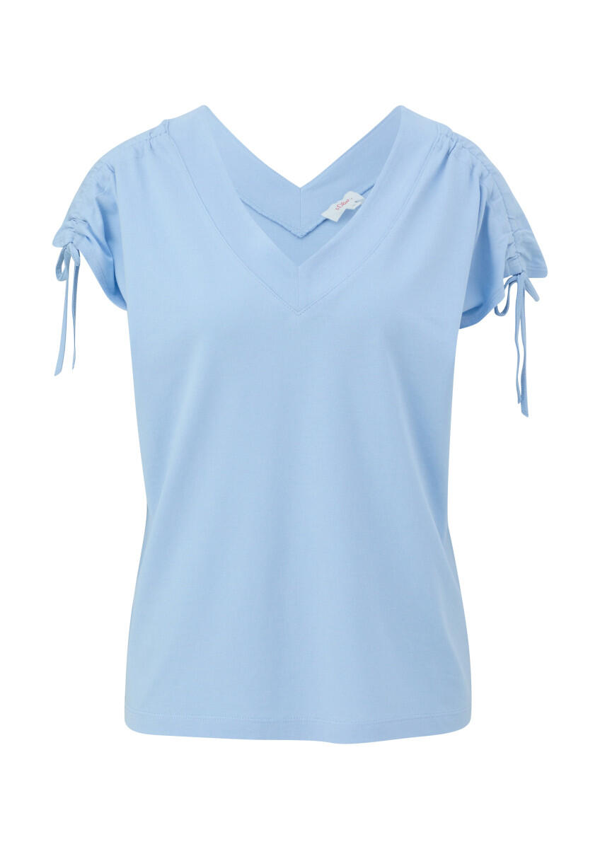 s.Oliver Red Label - Ärmelloses T-Shirt mit Bindedetails blau - Gr. - 38 von s.Oliver Red Label