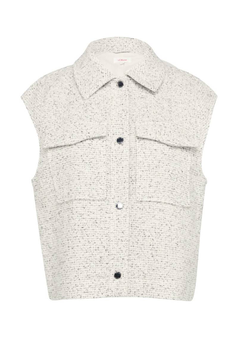 s.Oliver Red Label - Antaillierte Bouclé-Weste mit aufgesetzten Taschen beige - Gr. - 38 von s.Oliver Red Label