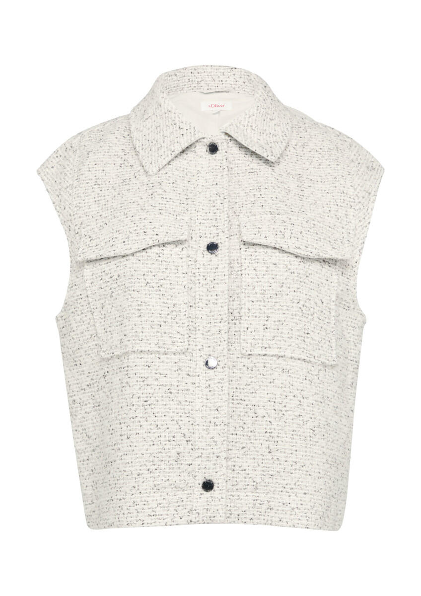 s.Oliver Red Label - Antaillierte Bouclé-Weste mit aufgesetzten Taschen beige - Gr. - 40 von s.Oliver Red Label
