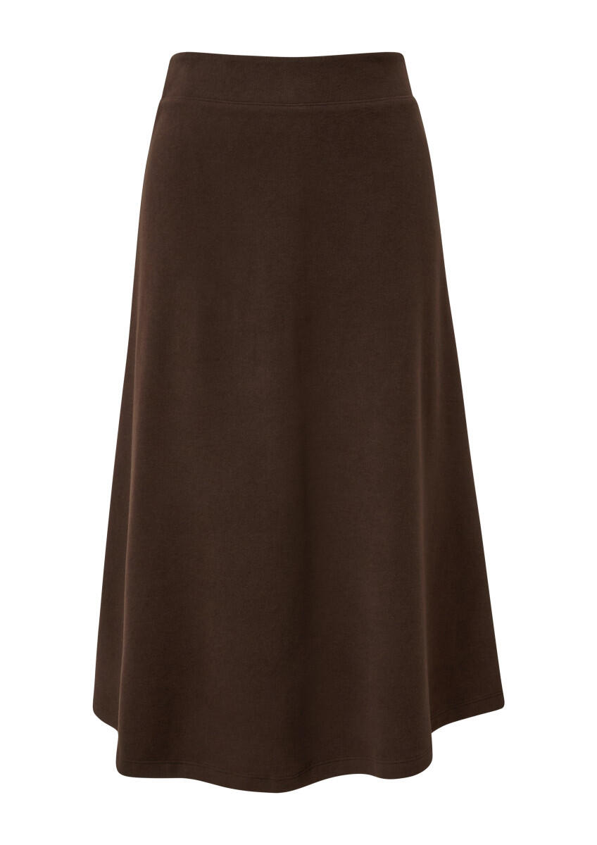 s.Oliver Red Label - Ausgestellter Midi-Rock aus leichtem Sweat braun - Gr. - 44 von s.Oliver Red Label