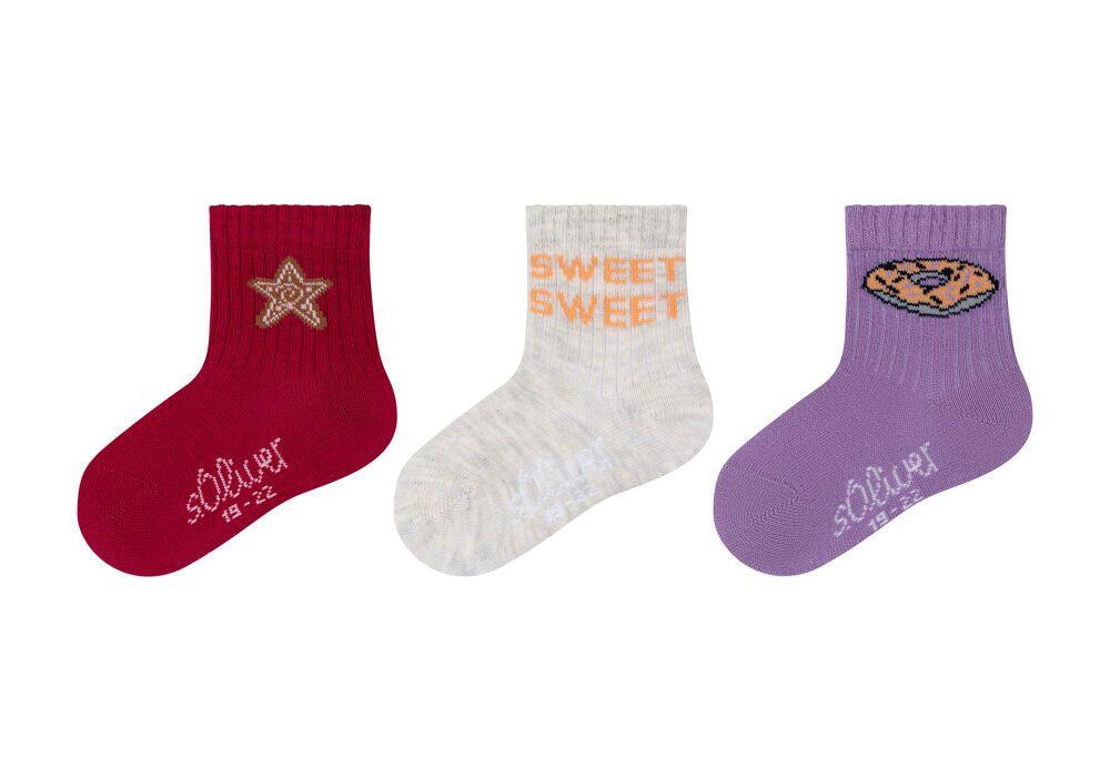 s.Oliver Red Label - Baby Socken - 3er Pack rot/lila/grau von s.Oliver Red Label
