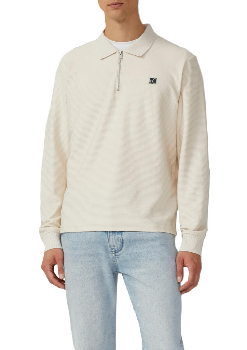 s.Oliver Red Label - Baumwoll-Sweatshirt mit Polokragen beige - Gr. - S von s.Oliver Red Label