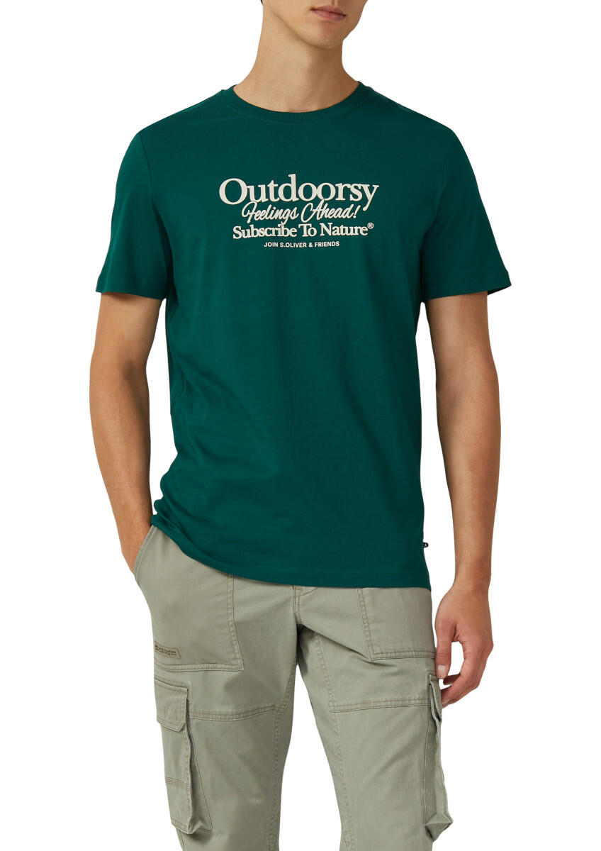 s.Oliver Red Label - Baumwoll-T-Shirt mit Frontprint grün - Gr. - 3XL von s.Oliver Red Label