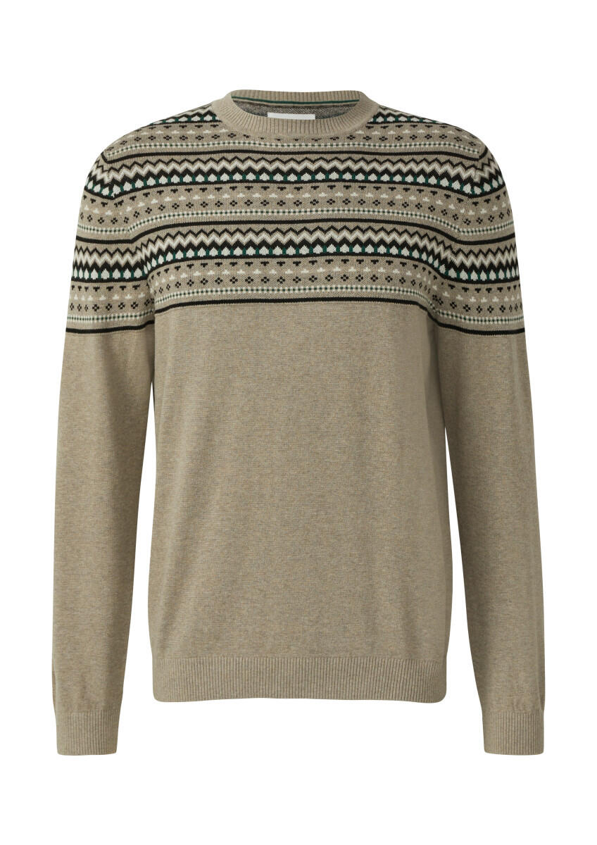 s.Oliver Red Label - Baumwollpullover mit Norwegermuster beige - Gr. - S von s.Oliver Red Label