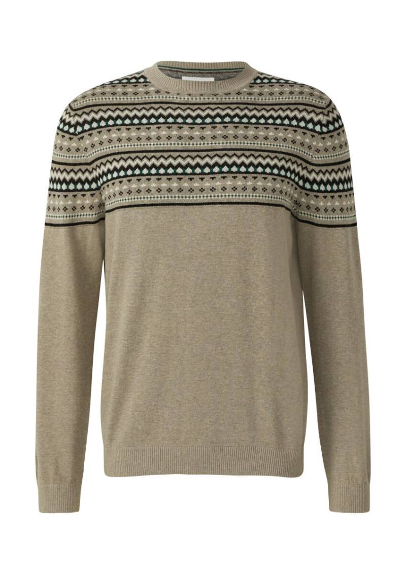 s.Oliver Red Label - Baumwollpullover mit Norwegermuster beige - Gr. - S von s.Oliver Red Label